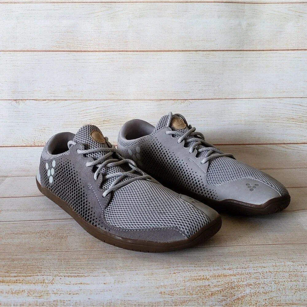 Vivobarefoot Primus Trio Leather/Mesh Grey Walking Running Outdoor Sneakers Men